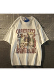 Toptan Beyaz Crazycıty Baskılı Oversize T-Shirt