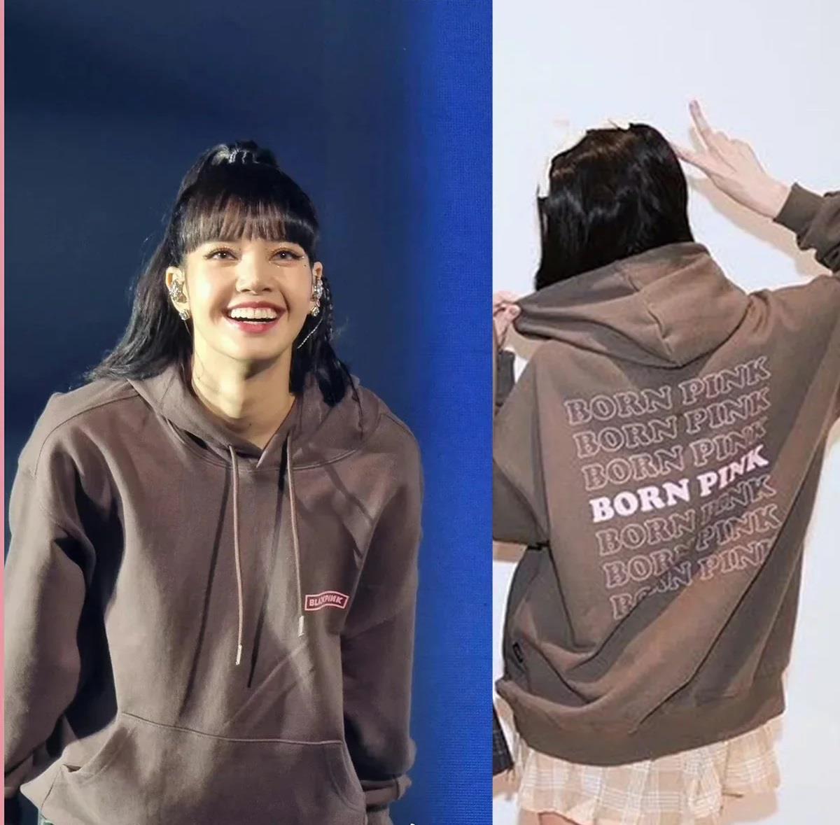 Kpop Born Pink Antrasit Kapüşonlu Sweatshirt