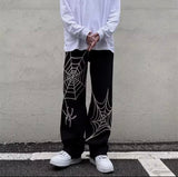 Spider Detail Streetwear Baggy Pantolon