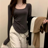 Uzun Kollu Y2K Cahron Basic Bodysuit