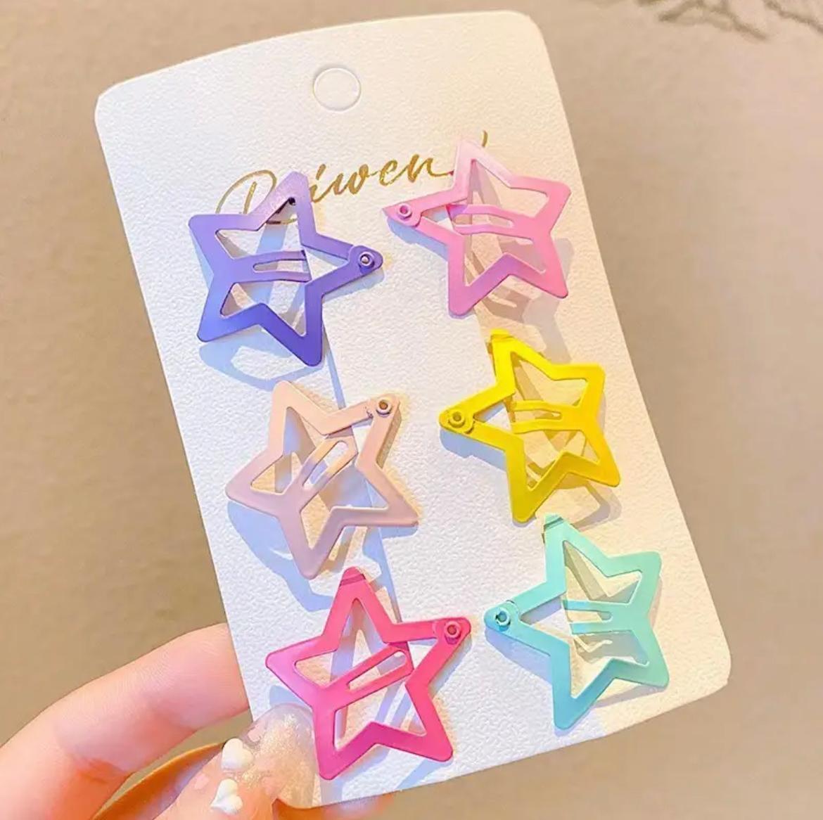 Y2K Rainbow Star 6'li Yıldız Çıt Çıt Toka
