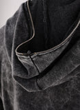 You Bum Cat Baskılı Vintage Yıkamalı Full Zip Detail Unisex Oversize Kapüşonlu Hırka